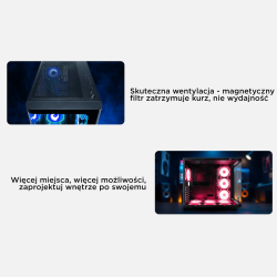 Rampage Loopy Obudowa PC akwarium 7x wentylator ARGB... | PartsPC.pl