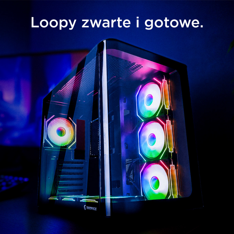 Rampage Loopy Obudowa PC akwarium 7x wentylator ARGB... | PartsPC.pl