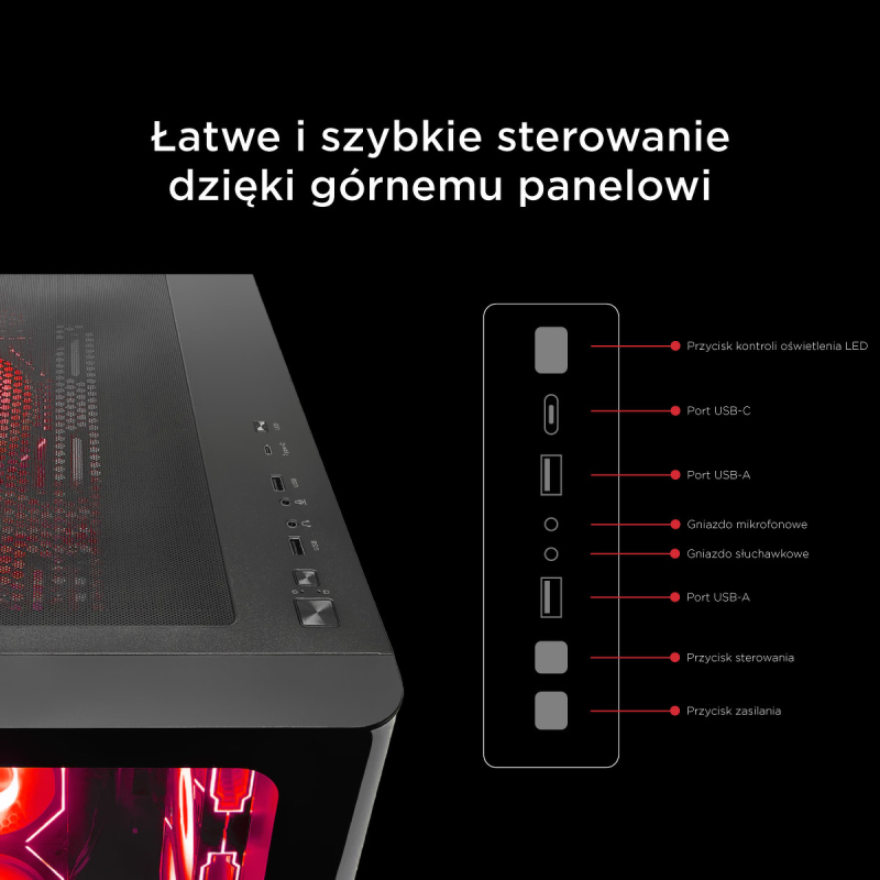 Rampage Loopy Obudowa PC akwarium 7x wentylator ARGB... | PartsPC.pl