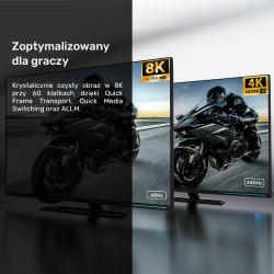 Unitek przewód 8K LUX HDMI 2.1 oplot 1,5 M | PartsPC.pl