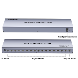 Rozdzielacz HDMI 4K 1 wejście 16 wyjść 4K@30Hz | PartsPC.pl