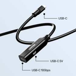 Unitek Kabel przedłużający USB-C 10 Gbps 5m, czarny | PartsPC.pl