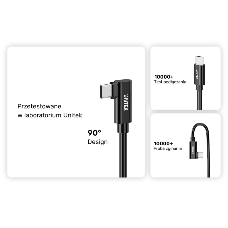 Unitek Kabel VR Link Pro USB-C do C obsługuje 5Gps i 60W | PartsPC.pl