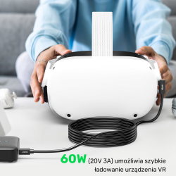 Unitek Kabel VR Link Pro USB-C do C obsługuje 5Gps i 60W | PartsPC.pl