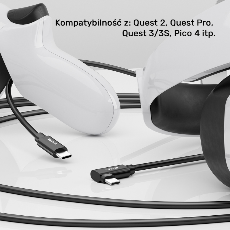 Unitek Kabel VR Link Pro USB-C do C obsługuje 5Gps i 60W | PartsPC.pl