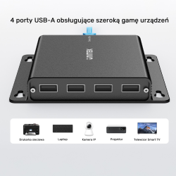 Unitek Przedłużacz USB-C na 4× USB-A przez Ethernet... | PartsPC.pl