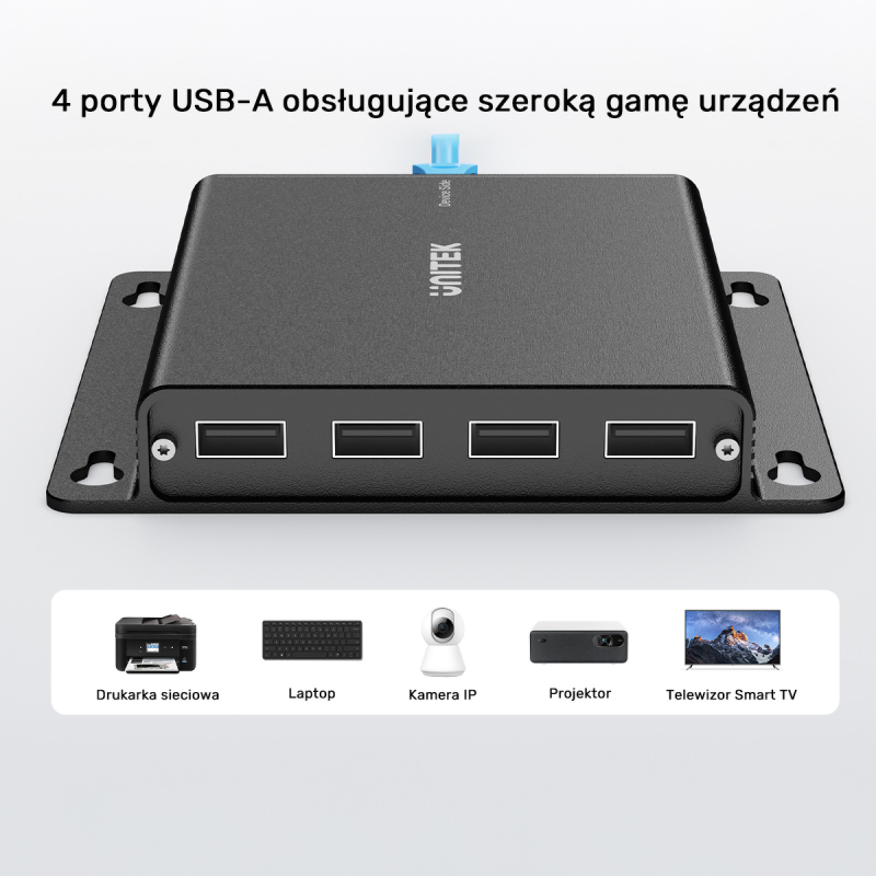 Unitek Przedłużacz USB-C na 4× USB-A przez Ethernet... | PartsPC.pl