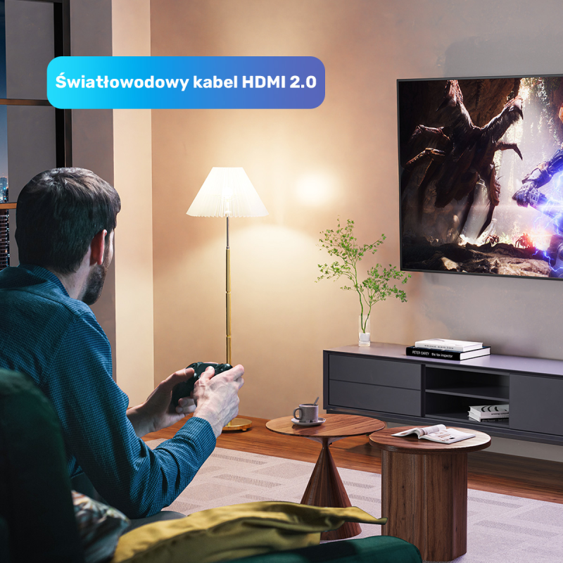 Unitek Kabel optyczny HDMI 2.0 AOC 4K 60Hz 12 m | PartsPC.pl