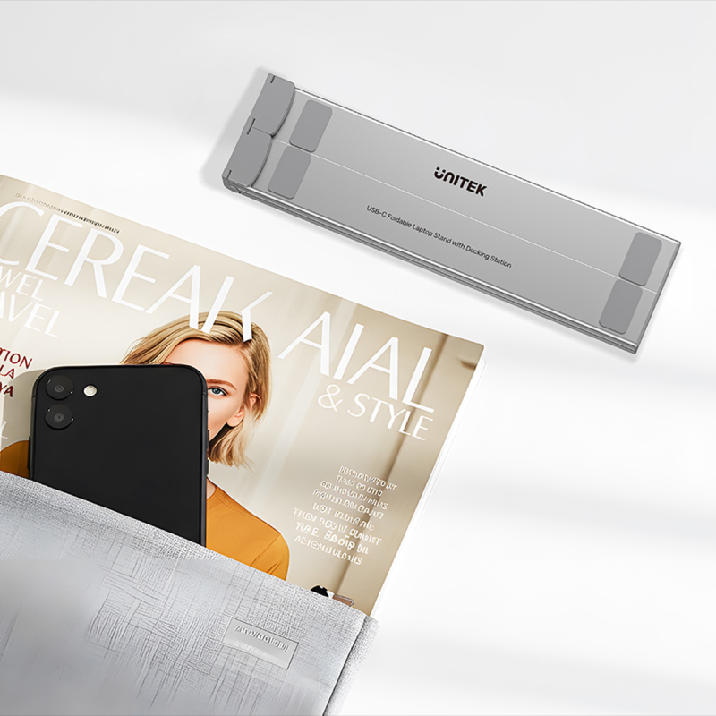 Unitek Podstawka regulowana pod laptop z hubem/HDMI/PD/SD | PartsPC.pl