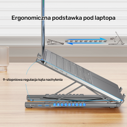 Unitek Podstawka regulowana pod laptop z hubem/HDMI/PD/SD | PartsPC.pl
