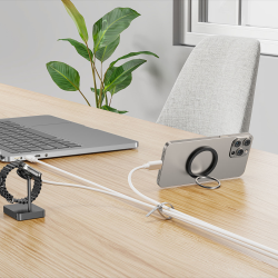 Zestaw silikonowych opasek kablowych czarne/ szare | PartsPC.pl