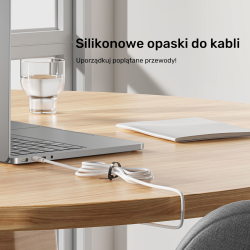 Zestaw silikonowych opasek kablowych czarne/ szare | PartsPC.pl