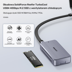 Unitek Aktywnie chłodzona obudowa M2 NvMe SSD USB4 40Gbps | PartsPC.pl