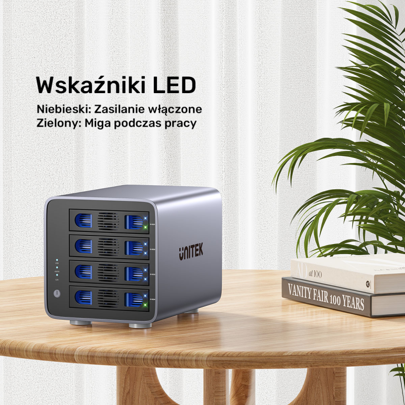 4-dyskowa obudowa RAID  0/1/5/10 / JBOD/ PM Unitek | PartsPC.pl