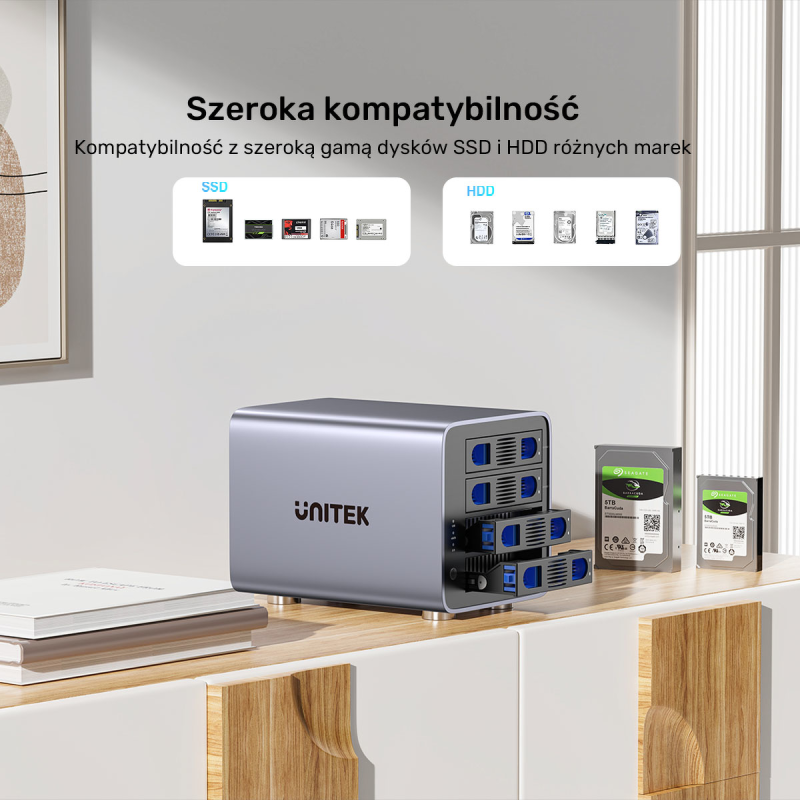 4-dyskowa obudowa RAID  0/1/5/10 / JBOD/ PM Unitek | PartsPC.pl