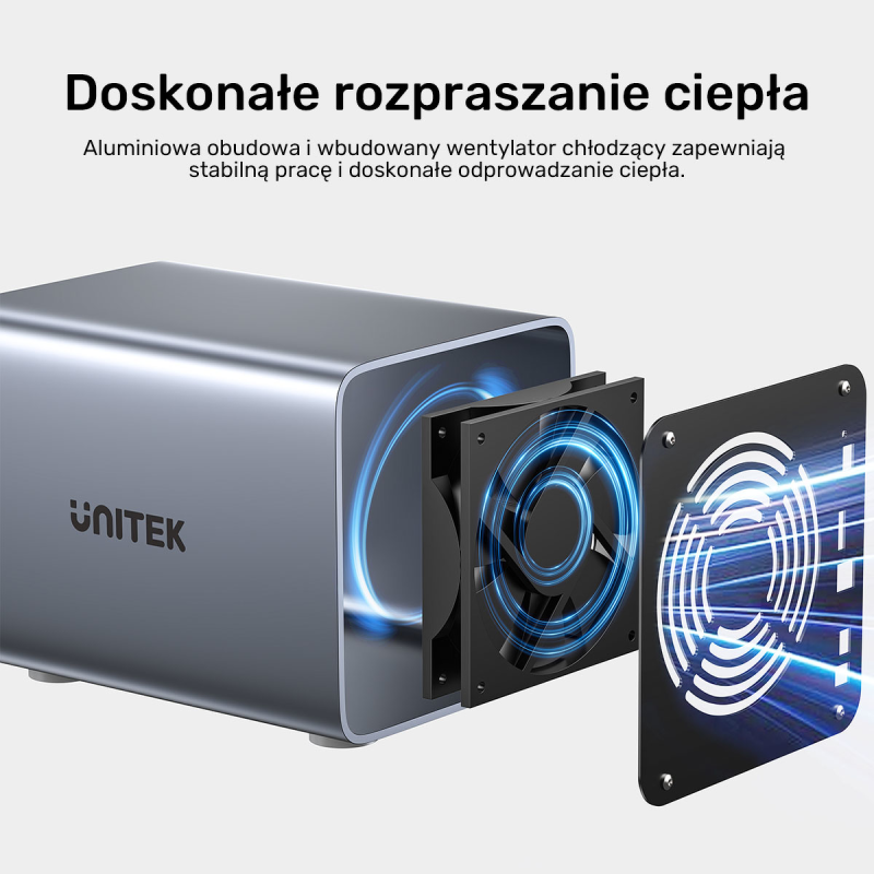 4-dyskowa obudowa RAID  0/1/5/10 / JBOD/ PM Unitek | PartsPC.pl