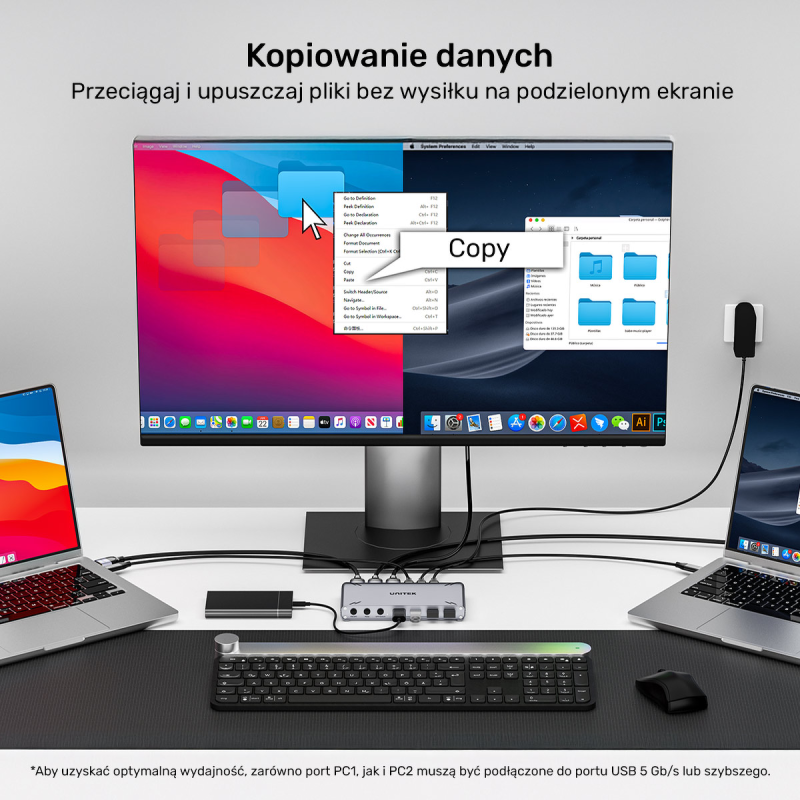 Unitek Przełącznik KVM USB-C 10Gbps z HDMI i transferem... | PartsPC.pl