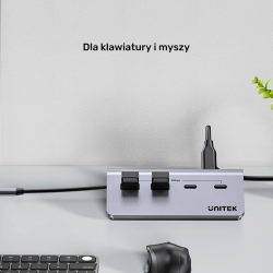 Unitek Hub alumininiowy USB-A/USB-C z 4 portami 5Gbps | PartsPC.pl