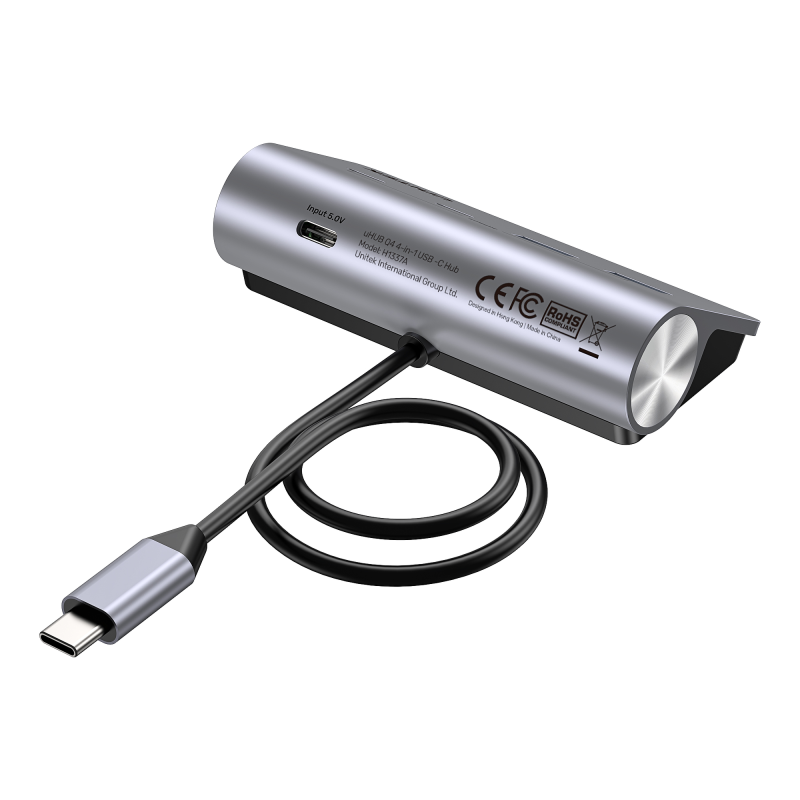 Unitek Hub alumininiowy USB-A/USB-C z 4 portami 5Gbps | PartsPC.pl