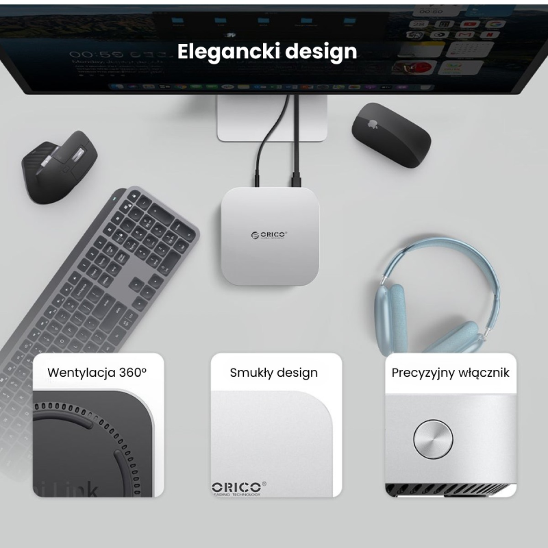 Orico Stacja dokująca do MacMini M4, USB-C 10 Gbps, z... | PartsPC.pl