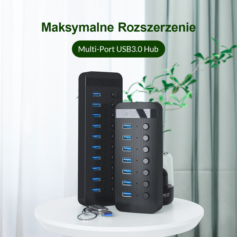 Orico Aktywny hub 16xUSB-A 5Gbps BC 1.2 78W czarny | PartsPC.pl