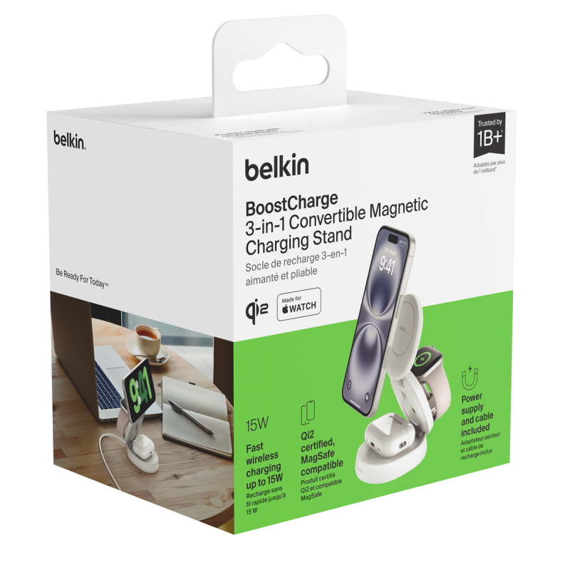 Belkin Ładowarka magnetyczna 3w1, składana, Qi2 15W... | PartsPC.pl