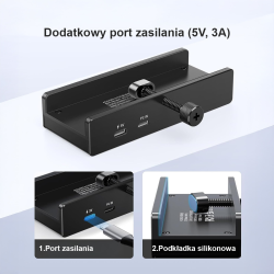 Orico Hub USB-C 5Gbps aktywny, przykręcany, 2x USB-A... | PartsPC.pl