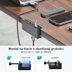 Orico Hub USB-C 5Gbps aktywny, przykręcany, 2x USB-A... | PartsPC.pl