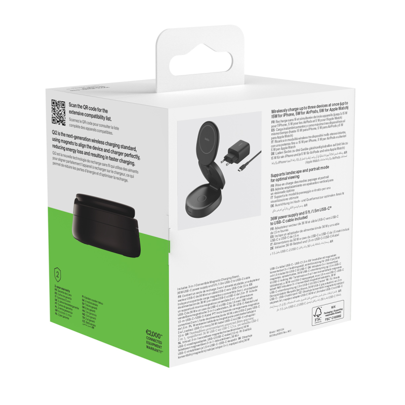 Belkin Ładowarka magnetyczna 3w1, składana, Qi2 15W... | PartsPC.pl
