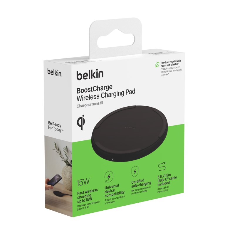 Belkin Ładowarka bezprzewodowa 15W, zasilacz 20W, czarna | PartsPC.pl