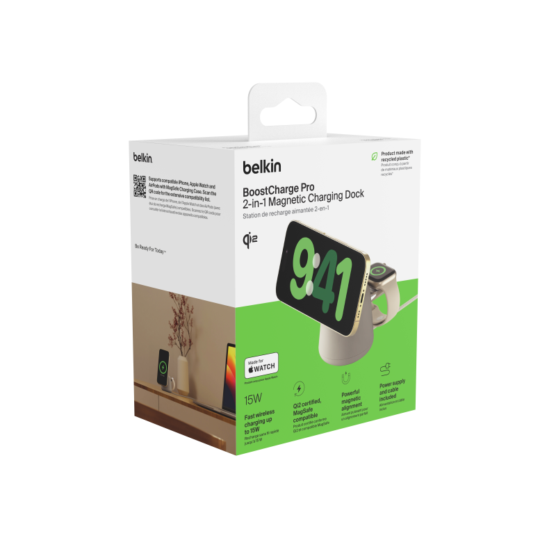 Belkin Ładowarka 2w1, magnetyczna Qi2 15W, do iPhone... | PartsPC.pl