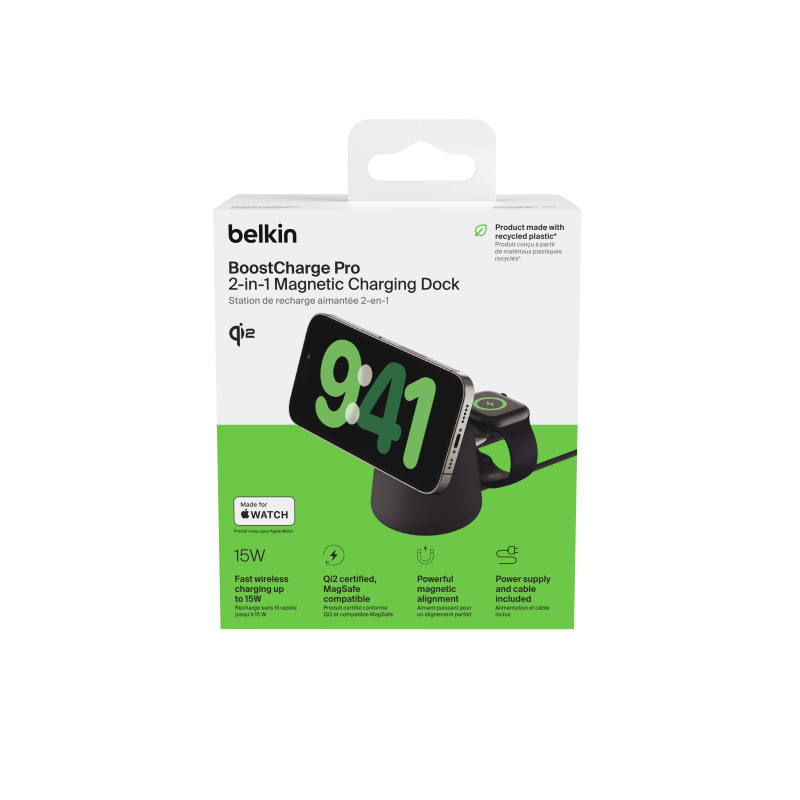 Belkin Ładowarka 2w1, magnetyczna Qi2 15W, do iPhone... | PartsPC.pl