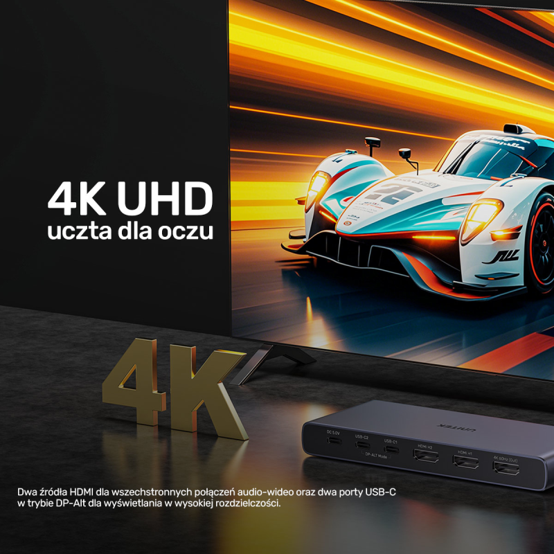 Unitek Przełącznik 4K HDMI/USB-C 4 in 1 out | PartsPC.pl