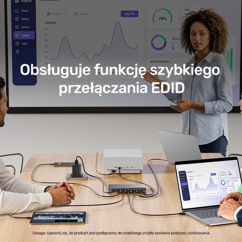 Unitek Przełącznik 4K HDMI/USB-C 4 in 1 out | PartsPC.pl