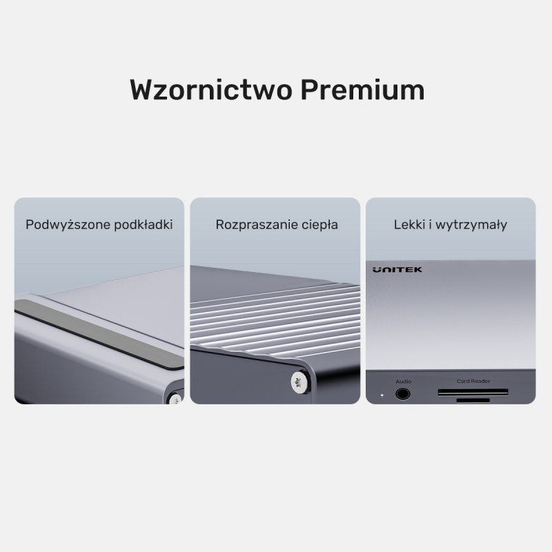 Unitek Potrójna stacja dokująca USB4 40Gb/s,zasilacz 120W