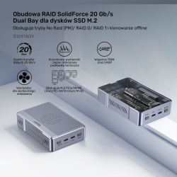 Unitek Obudowa RAID 2xM.2 NVMe/SATA 20Gbps z klonowaniem... | PartsPC.pl