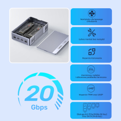 Unitek Obudowa RAID 2xM.2 NVMe/SATA 20Gbps z klonowaniem... | PartsPC.pl