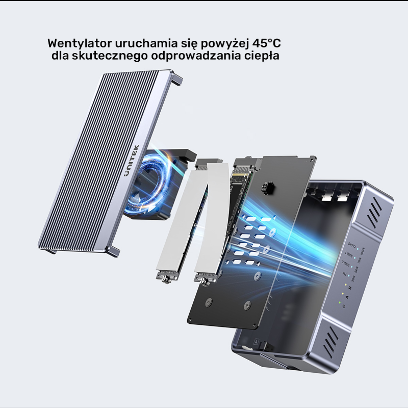 Unitek Obudowa RAID 2xM.2 NVMe/SATA 20Gbps z klonowaniem... | PartsPC.pl