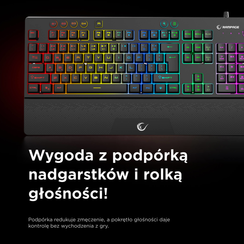 Rampage Klawiatura gamingowa z podstawką Simula RGB... | PartsPC.pl