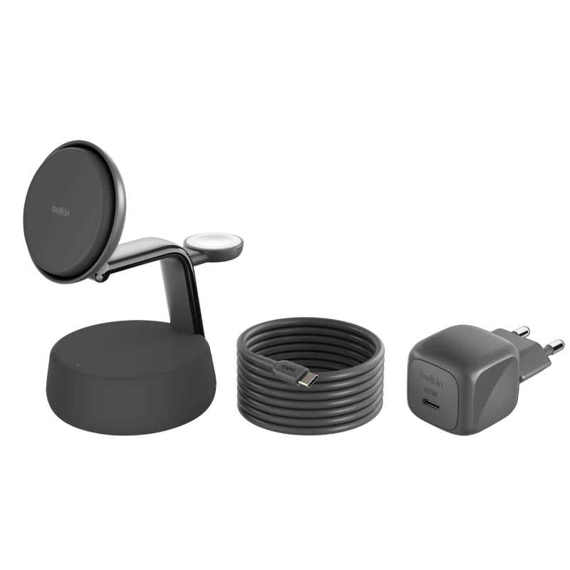 Belkin Ładowarka magnetyczna Qi2 25W, 3w1, zasilacz 45W... | PartsPC.pl