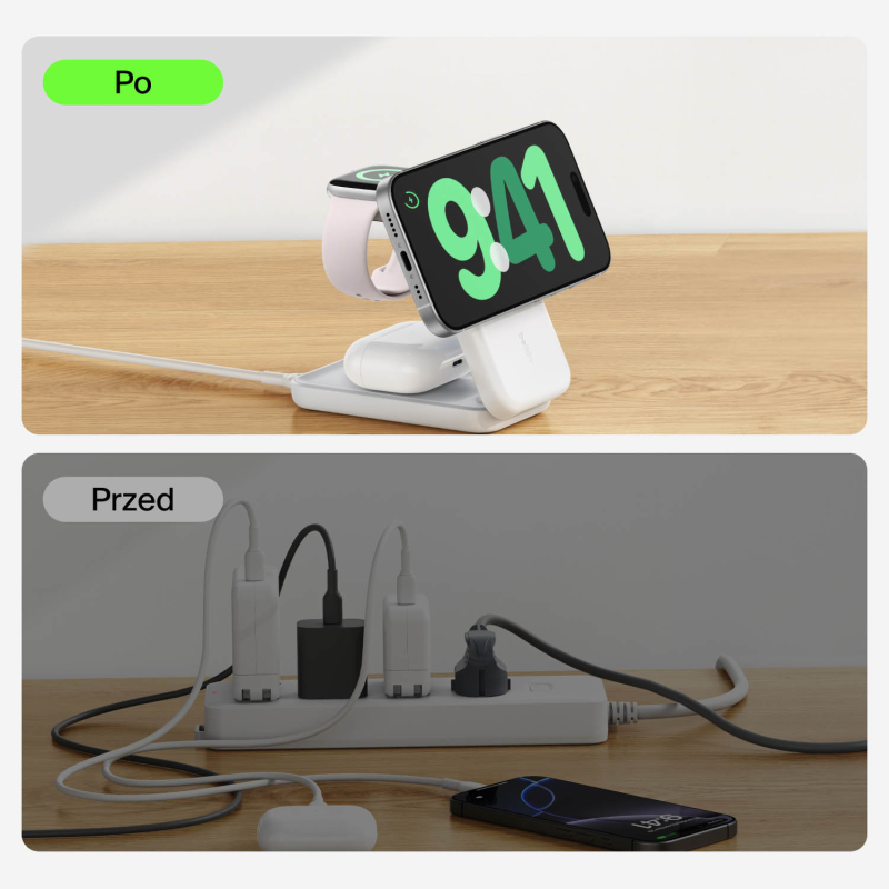 Belkin Ładowarka magnetyczna Qi2 25W, 3w1, składana... | PartsPC.pl