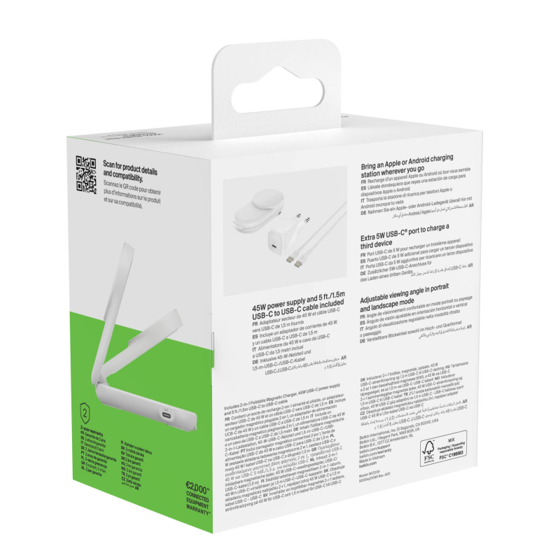 Belkin Ładowarka magnetyczna Qi2 25 W, składana 2w1... | PartsPC.pl