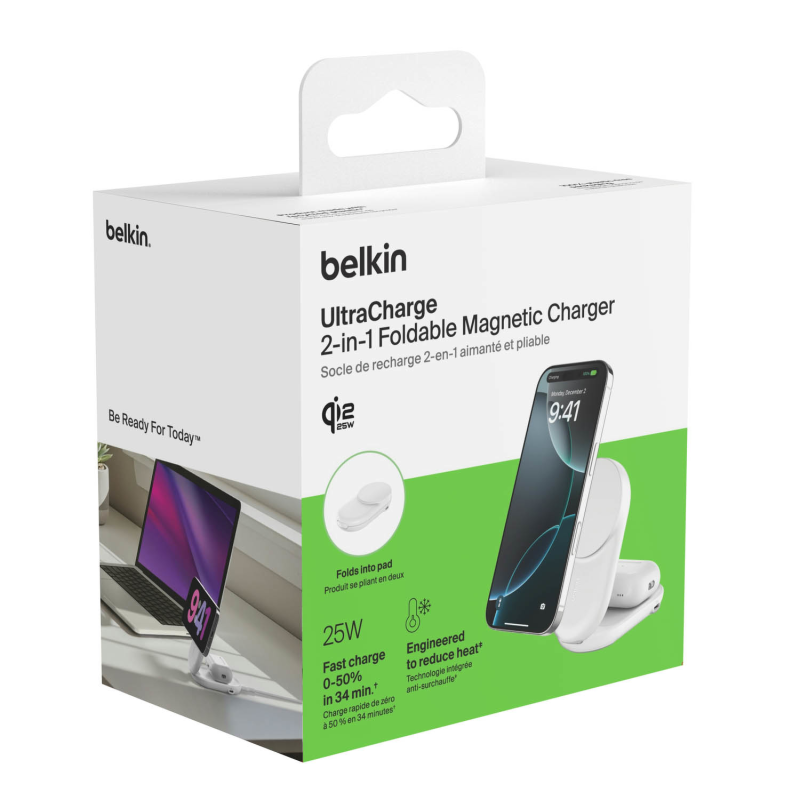 Belkin Ładowarka magnetyczna Qi2 25 W, składana 2w1... | PartsPC.pl