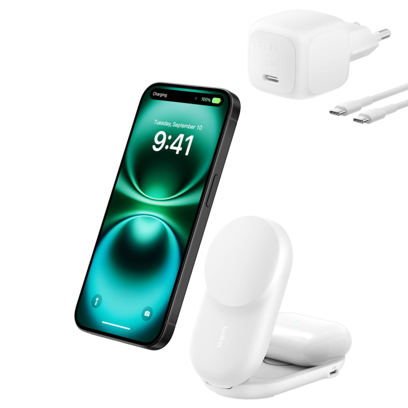 Belkin Ładowarka magnetyczna Qi2 25 W, składana 2w1... | PartsPC.pl