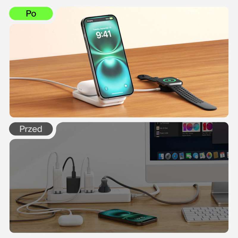 Belkin Ładowarka magnetyczna Qi2 25 W, składana 2w1... | PartsPC.pl