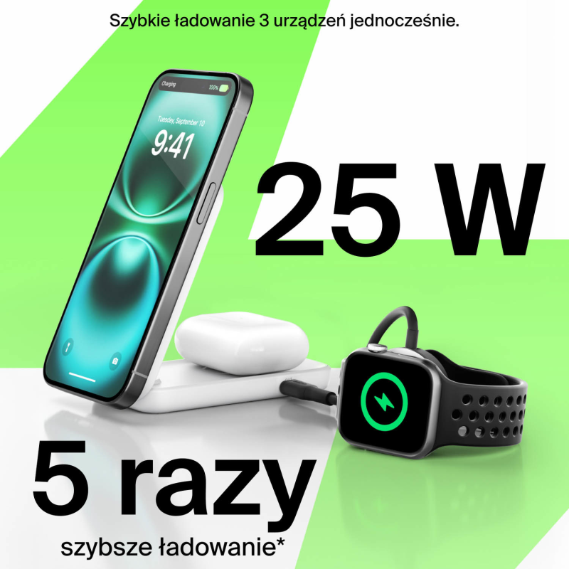 Belkin Ładowarka magnetyczna Qi2 25 W, składana 2w1... | PartsPC.pl