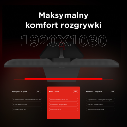 Rampage Crimson Monitor gamingowy 24,5'' 300Hz 1 ms Fast... | PartsPC.pl