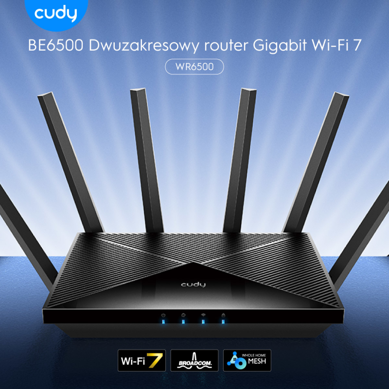 CUDY WR6500 | router, Wi-Fi 7, 2,4GHz/5GHz, Gigabit, MESH | PartsPC.pl