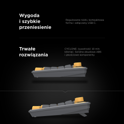 Rampage klawiatura gamingowa CYCLONE KNOB RGB 90% | PartsPC.pl