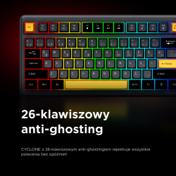 Rampage klawiatura gamingowa CYCLONE KNOB RGB 90% | PartsPC.pl